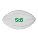 A 135mm white football with a green logo, designed for leisure and outdoor activities.