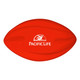 A red 200mm Spyro football with a smooth surface and a branding logo on one side.