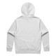 A grey hoodie with a drawstring hood and long sleeves, featuring a plain back design and a logo.