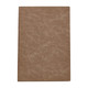 A brown Falby Notebook with a textured cover, featuring a logo on the front.