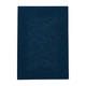 A navy blue notebook with a textured cover and a simple design. It has a logo on the front.