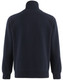 A navy 1/2 zip collar polar fleece jumper with a plain back and a small logo.