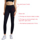 High-waisted black LYCRA yoga leggings with a fitted design and elastic waistband. Features a logo placement area.