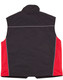 A men's 3-in-1 jacket featuring a black front and red sides, with a collar and reflective detailing.