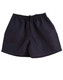 Adult microfibre shorts in black, featuring an elastic waistband and a drawstring, with a simple branding logo.