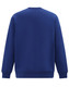 A navy crewneck fleece jumper featuring a plain back design and long sleeves. It has a logo.