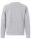 A grey crew fleece jumper featuring a plain back design and a logo.