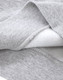 A close-up of a grey crew fleece sweatshirt showing the soft interior fabric and detailed stitching.