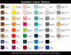 A colour chart displaying various options for the "Carnival Pro INDENT A5 Notebook," including shades like teal, pink, and metallic gold.