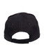 A black heavy brushed cotton cap with a rear adjustable strap and ventilation holes. Features a logo on the side.
