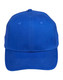 A bright blue heavy brushed cotton cap featuring a logo on the front.