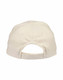 A heavy brushed cotton cap in cream colour with an adjustable strap and a logo on the back.