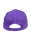 A purple heavy brushed cotton cap with a rear opening and a logo on the back.