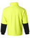 A Hi-Vis polar fleece half zip pullover in fluorescent yellow with black sleeves and a logo.
