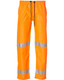 Hi-Vis safety pants in bright orange with reflective 3M tape details. Features an elastic drawstring waist and logo branding.