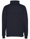 A navy blue Kid's 1/2 zip collar fleecy sweat with a back seam design and relaxed fit. Features a logo.