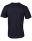 A black kid's cotton semi-fitted tee with short sleeves and a plain back. It includes a logo on the fabric.