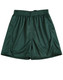 Green soccer shorts featuring an elastic waistband and a logo. Ideal for active wear or sports activities.