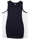 A black and white kid's singlet with a contrast mesh design and a logo. Suitable for active wear.