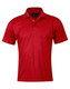 A red short-sleeved polo shirt made from Cooldry pique fabric, featuring a collar and a logo.