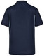 A navy polo shirt with contrast detailing, featuring a classic collar and short sleeves. Includes a logo.