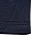 A close-up of the hem of a navy polo shirt showcasing the fabric texture and stitching detail.