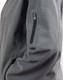 A grey softshell jacket featuring a zippered pocket on the sleeve and a sleek design.