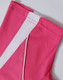 A pink short-sleeved sport polo shirt with white detailing and a logo.