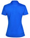 A blue ladies' polo shirt in bamboo charcoal fabric, featuring a fitted design and a collar. Includes a logo.