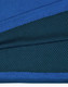 A close-up of a blue and dark green polo shirt featuring a textured fabric and a logo.