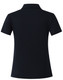 A navy short sleeve polo shirt featuring a sleek design and a logo on the back.