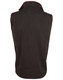A black ladies' softshell contrast vest featuring a high collar and a logo on the back.