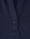 A navy polo shirt featuring a collared neckline and two buttons. It has a logo on it.