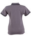 A ladies' short sleeve polo shirt in grey with contrasting trim, featuring a simple design and a logo.