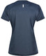 A dark navy ladies' ultra lightweight performance short-sleeve tee with a back detail and a logo.
