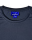 A navy blue ultra lightweight performance T-shirt with a tag featuring a logo.
