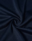 A close-up of navy blue textured fabric, displaying a smooth, lightweight weave. The fabric has a logo present.
