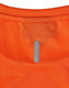 An orange ladies’ lightweight performance T-shirt featuring a logo on the back.