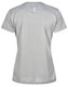 A light grey ladies' short-sleeve performance T-shirt featuring a subtle design and a logo.