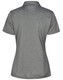 A grey short sleeve polo shirt with a modern fit, featuring a collar and a branding logo.