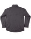 A black men's chalet jacket with a high collar and long sleeves, featuring a logo on the back.