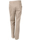 Men's chino pants in beige, featuring a tailored fit and rear pockets, with a logo on the waistband.
