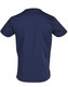 A navy blue men's scrub top featuring a simple design and contrasting colour elements on the side.