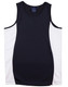A black and white men's cooldry contrast mesh singlet with a logo. Features a sleeveless design.