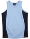 A light blue and black men's singlet featuring a contrast mesh design and a logo.