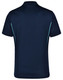 A navy blue men's polo shirt featuring contrast detailing and a logo. The shirt has a short-sleeve design.