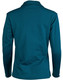 A long sleeve polo shirt in teal, featuring a collar and a logo on the back.