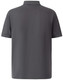 A grey men's polo shirt featuring a collar and short sleeves, with a logo on the back.