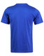 A blue men's cotton semi-fitted t-shirt viewed from the back, featuring a plain design with no visible branding.