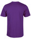 A purple semi-fitted men's cotton t-shirt with short sleeves and a plain back, featuring a logo.